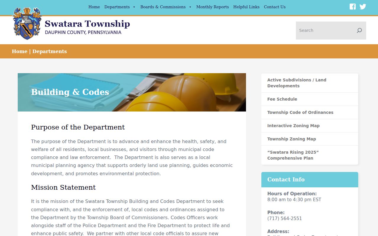 Swatara Township street directory Building and Codes record resource