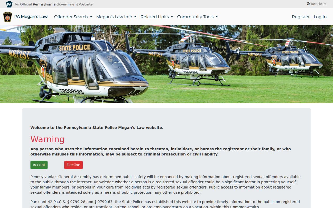 Swatara Township ZIP code directory public-safety ZIP search on Pennsylvania Megan's Law